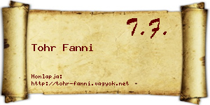 Tohr Fanni névjegykártya